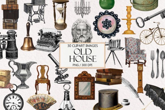 Download Vintage Old House Object Clipart - Vintage Collection
