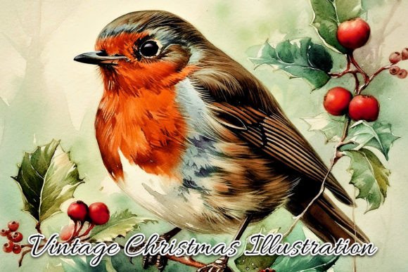 Download Vintage Christmas Card Illustration VI - Vintage Collection