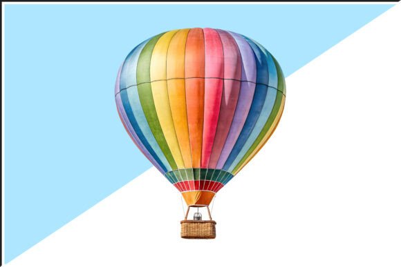 Download Rainbow Hot Air Balloon PNG - Png Collection