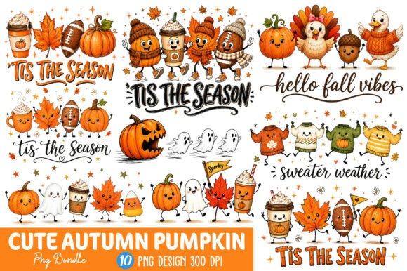Download Cute Autumn Pumpkin PNG Bundle - Png Collection