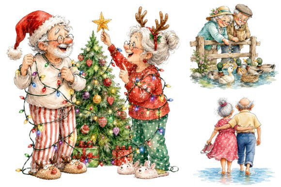 Download 30 Grandma Grandpa Watercolor PNG - Png Collection