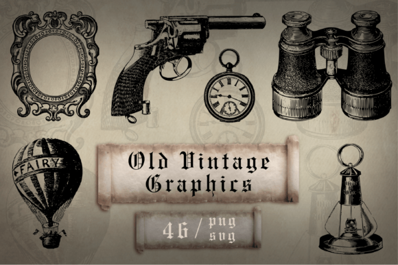 Download Vintage Old Graphics, Digital Pack - Vintage Collection