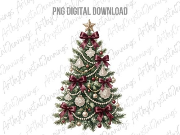 Download Vintage Holiday Christmas Tree PNG - Vintage Collection