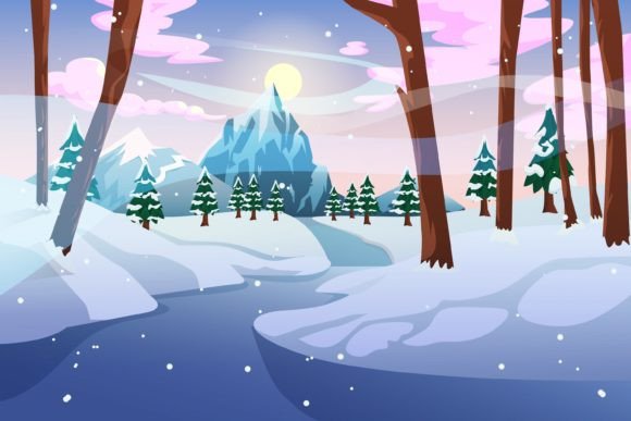 Download Winter Scene Flat Design Illustration - Winter scene Collection