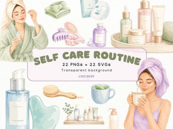 Download Self Care Routine Watercolor Clipart PNG - Png Collection