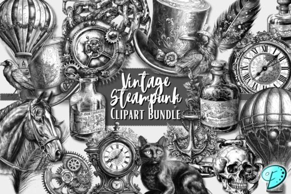 Download Vintage Steampunk PNG Clipart Bundle - Vintage Collection