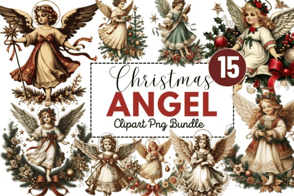 Download Vintage Christmas Angel Clipart Bundle - Vintage Collection