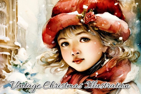 Download Vintage Christmas Card Illustration VII - Vintage Collection