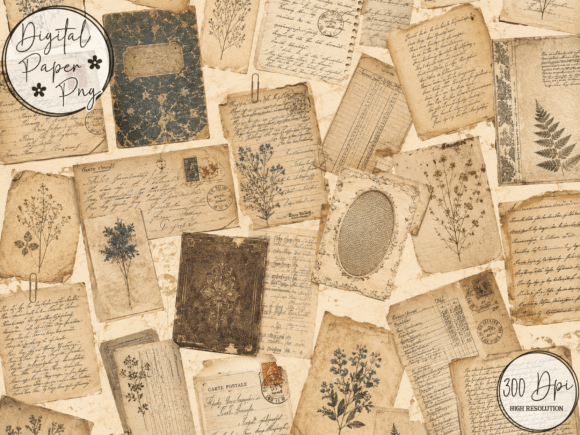Download Vintage Ephemera Junk Journal Kit Patter - Vintage Collection