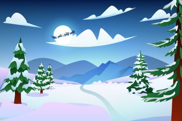 Download Winter Scene Flat Design Illustration - Winter scene Collection