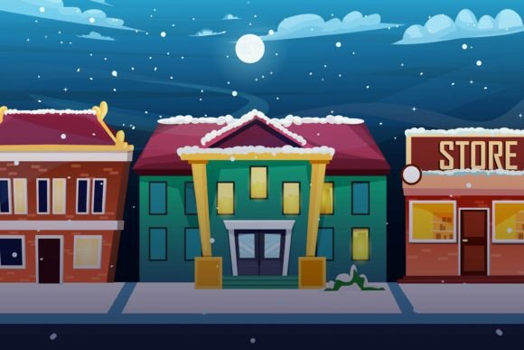 Download Winter Scene Flat Design Illustration - Premium Resources