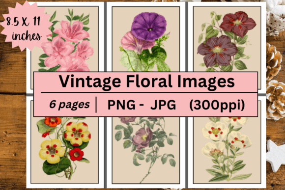 Download Beautiful Vintage Floral Digital Images - Vintage Collection