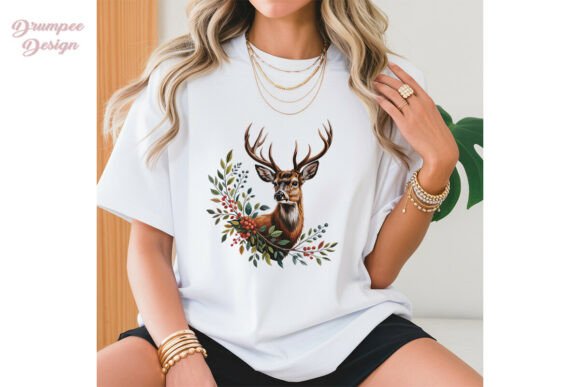 Download Watercolor Deer Antlers Berries PNG - Png Collection