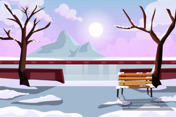 Download Winter Scene Flat Design Illustration - Premium Resources