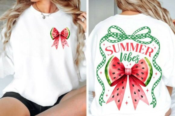 Download Retro Summer Vibes PNG, Watermelon Bow - Png Collection