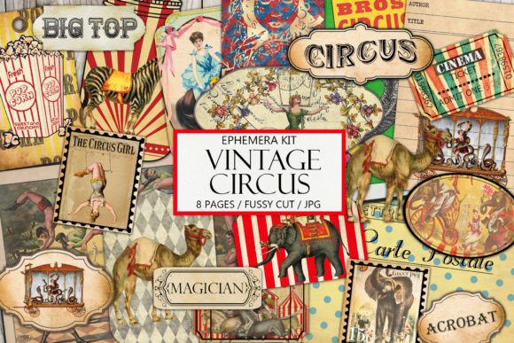 Download Vintage Circus Ephemera Kit - Vintage Collection