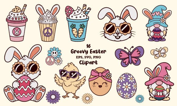 Download Groovy Easter SVG, PNG Bundle - Png Collection