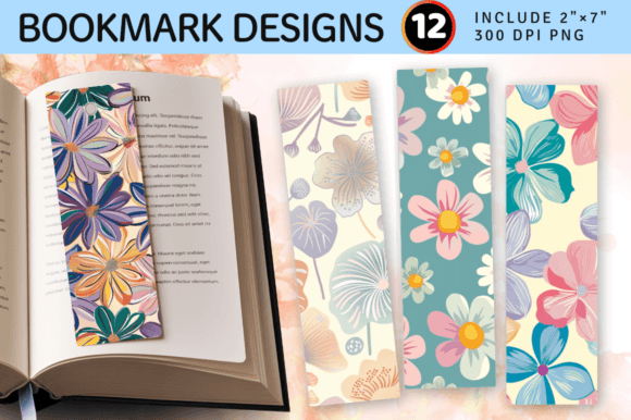 Download Funky Pastel Flowers PNG Bookmark Design - Png Collection