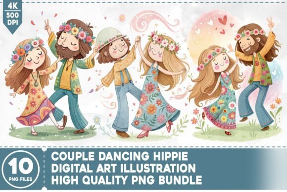Download Couple Dancing Hippie PNG Bundle - Png Collection