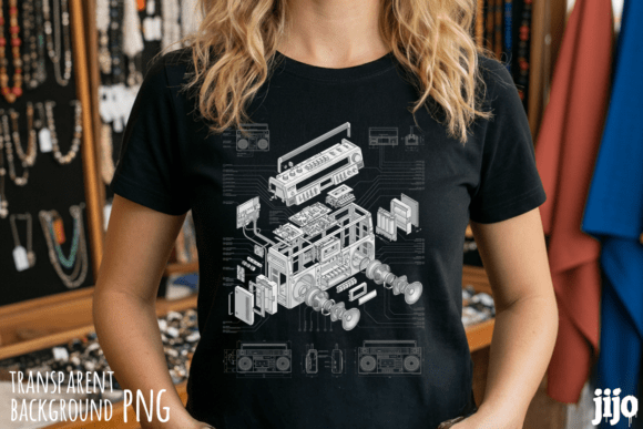Download Boombox Retro Exploded Cassette PNG - Png Collection