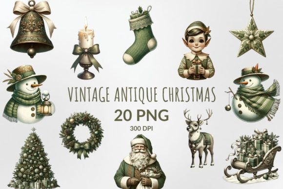 Download Watercolor Vintage Christmas Sublimation - Vintage Collection