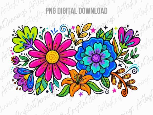 Download Vibrant Retro Vintage Flower Power PNG - Vintage Collection