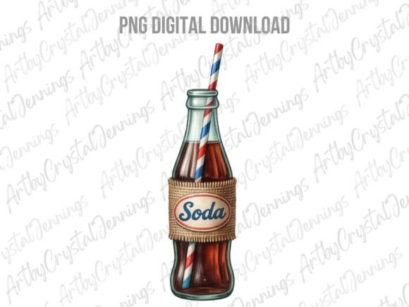 Download Vintage Style Soda Bottle PNG - Vintage Collection