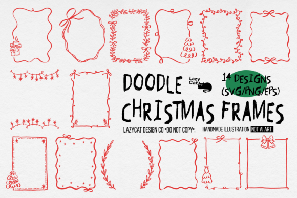 Download Doodle Christmas Frame SVG PNG Bundle - Png Collection