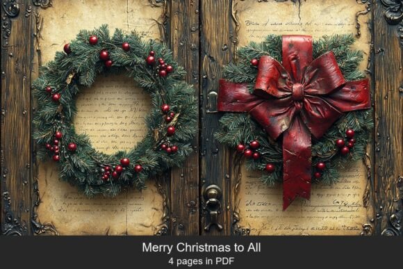 Download Vintage Holly Wreath Journal - Vintage Collection