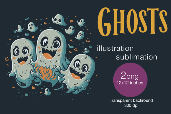 Download Ghosts Illustrations 2 PNG Sublimations - Sublimations Collection