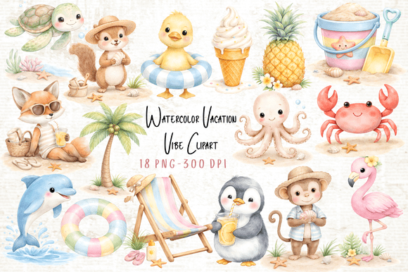 Download Watercolor Vacation Vibe Clipart PNG - Png Collection