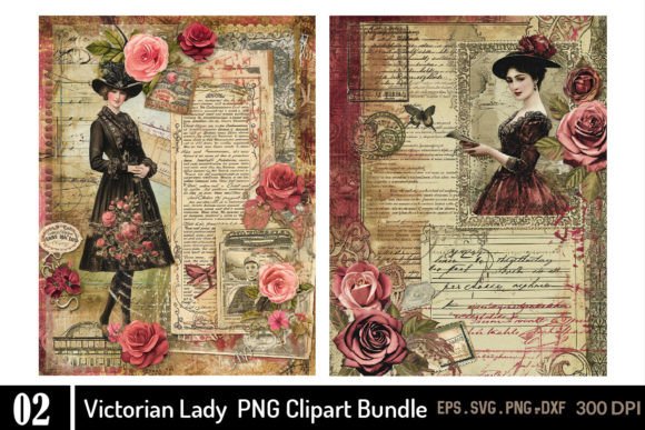 Download Vintage Victorian Lady Clipart PNG Bundl - Vintage Collection