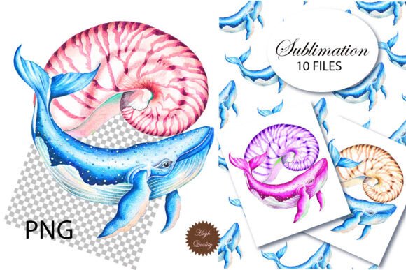 Download Sublimation Watercolor Whale, Png - Png Collection