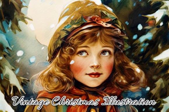 Download Vintage Christmas Card Illustration IV - Vintage Collection