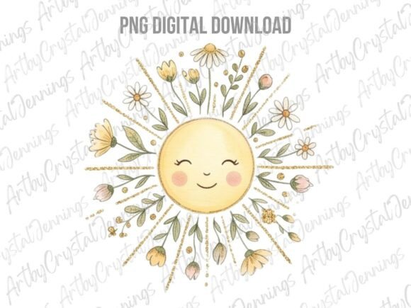 Download Boho Floral Sun Sublimation PNG - Png Collection