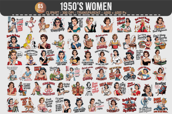 Download 1950’s Women Clipart – 65 PNGs - Png Collection
