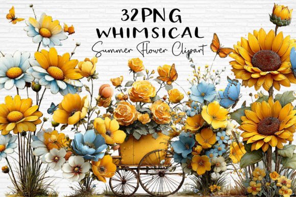 Download Whimsical Summer Flower Clipart PNG - Png Collection