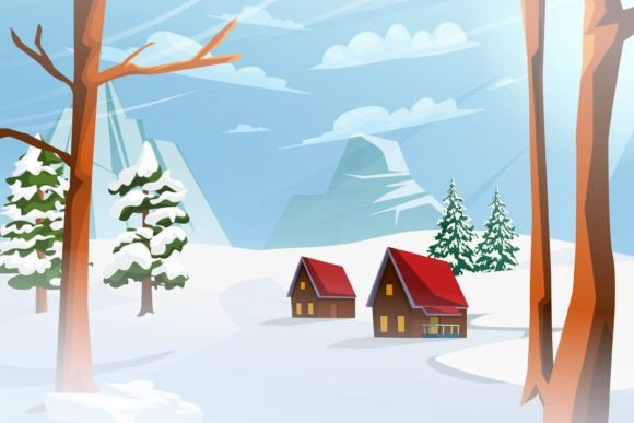 Download Winter Scene Flat Design Illustration - Premium Resources