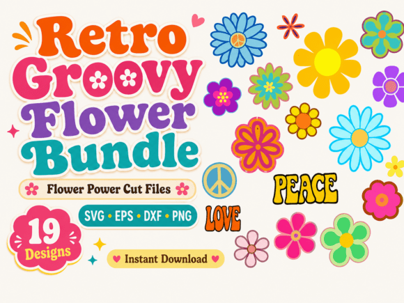 Download Retro Groovy Flower Svg Eps Dxf Png - Png Collection
