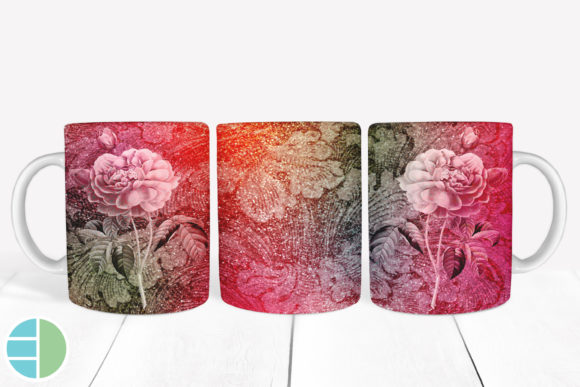 Download Mug Sublimation Vintage Flower Designs - Vintage Collection
