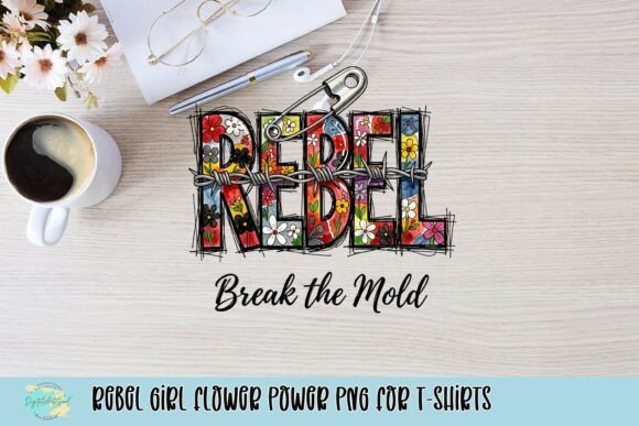 Download Rebel Girl Flower Power PNG for T-Shirts - Png Collection