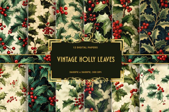 Download Vintage Holly Leaves: Classic Festive - Vintage Collection