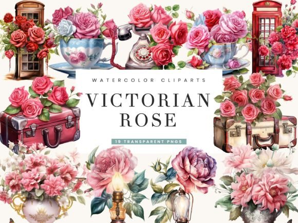 Download Vintage Victorian Rose Clipart Bundle - Vintage Collection