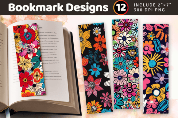 Download Whimsical Funky Flowers PNG Bookmark Des - Png Collection