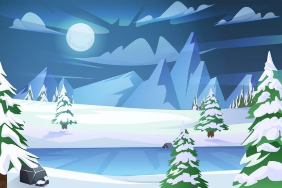 Download Winter Scene Flat Design Illustration - Winter scene Collection
