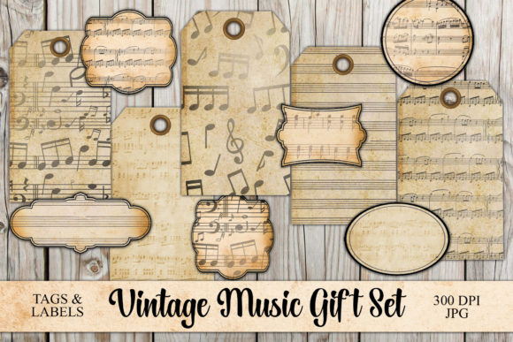 Download Vintage Style Music Labels and Tags - Vintage Collection