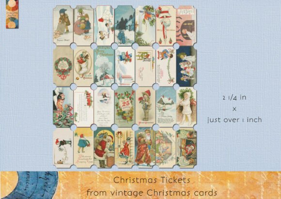 Download Vintage Christmas Card Tickets - Vintage Collection