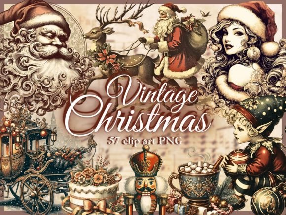 Download Vintage Christmas Clipart Christmas PNG - Vintage Collection