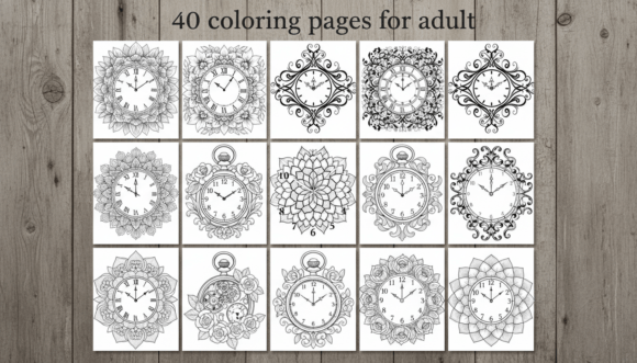 Download 40 Vintage Clock Coloring Pages PDF Book - Vintage Collection