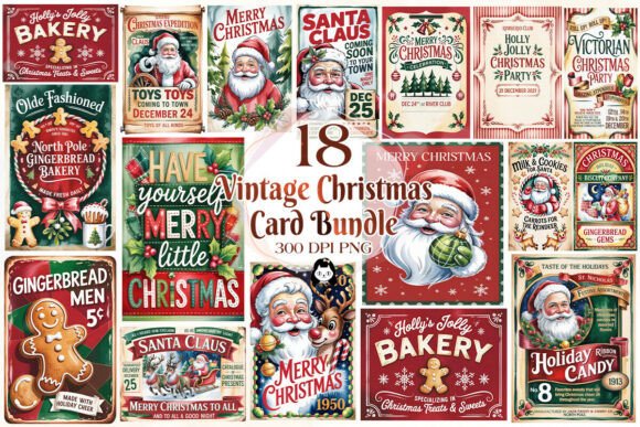 Download Vintage Christmas Card Quotes Bundle - Vintage Collection